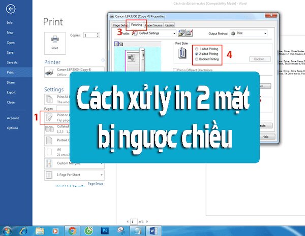 cách chỉnh in 2 mặt giấy ngang không bị ngược